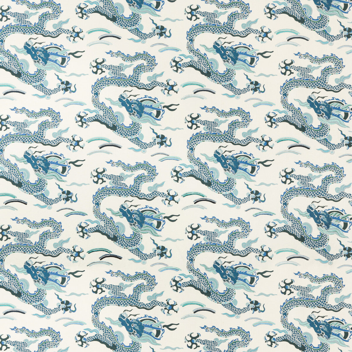 KRAVET COUTURE ZEN DRAGON.5.0 ZEN DRAGON INDIGO Fabric - Eade's Wallpaper