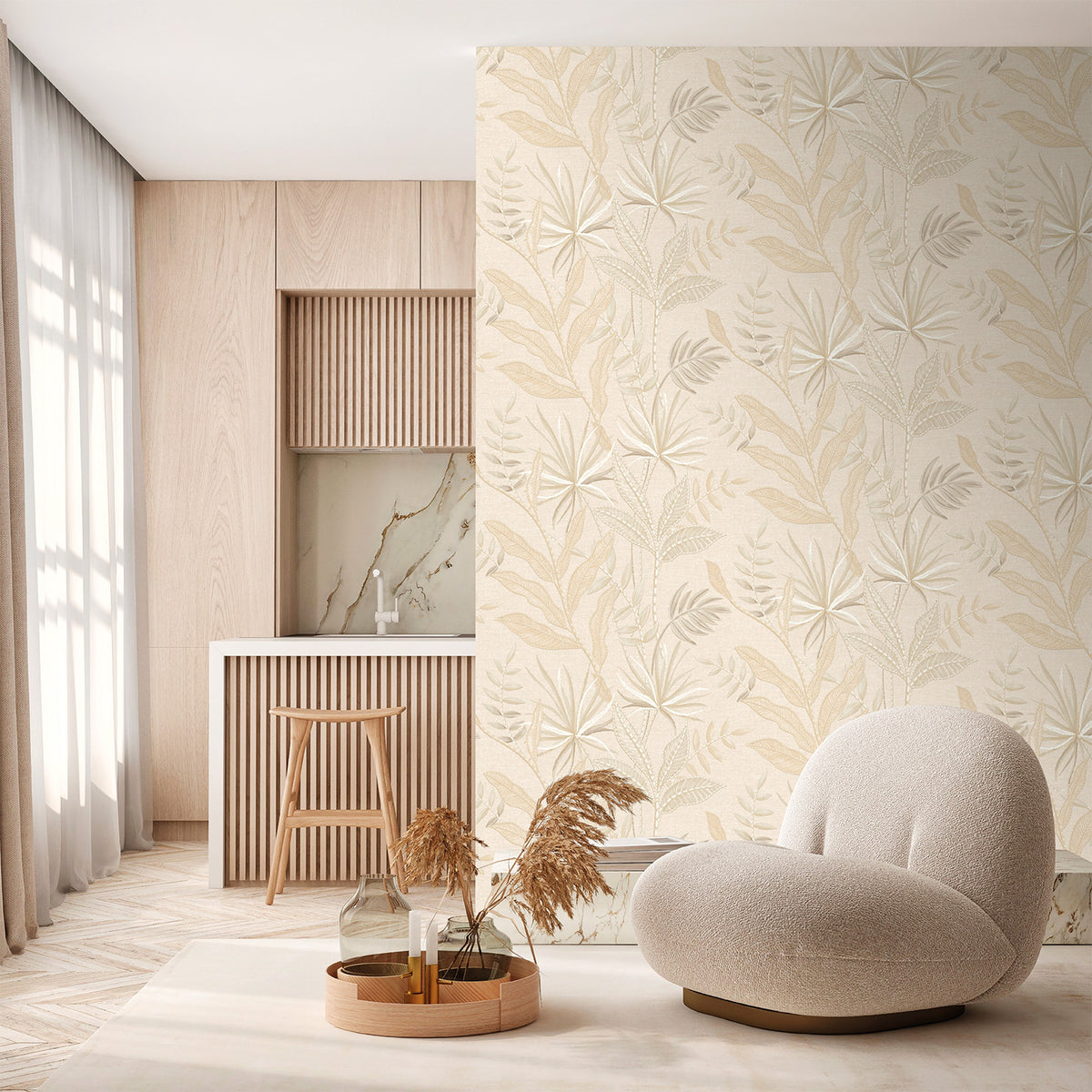 Veer Decor Stitched Cream Savannah VRTN80-290